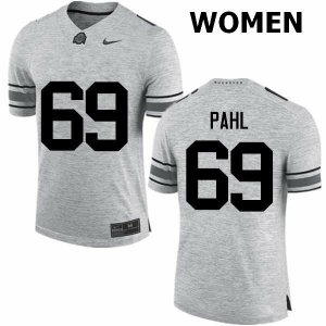 NCAA Ohio State Buckeyes Women's #69 Brandon Pahl Gray Nike Football College Jersey ENC4045ZQ